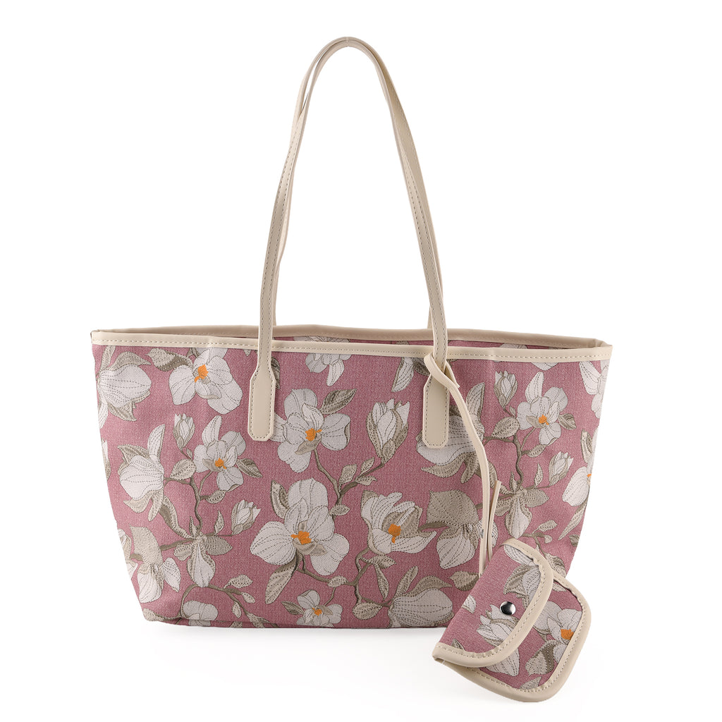 PU Patterned Tote Bag (Size 34x14x26 ) - Purple_8625197