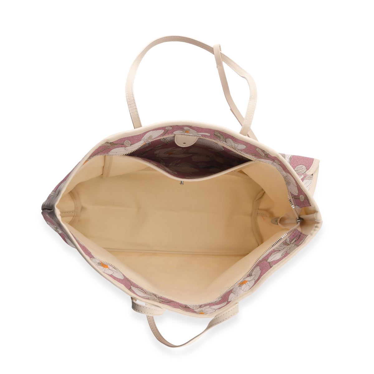 Designer Inspired - Women's Floral Print Tote Bag with Matching Pouch Set - Purple V32640796 6