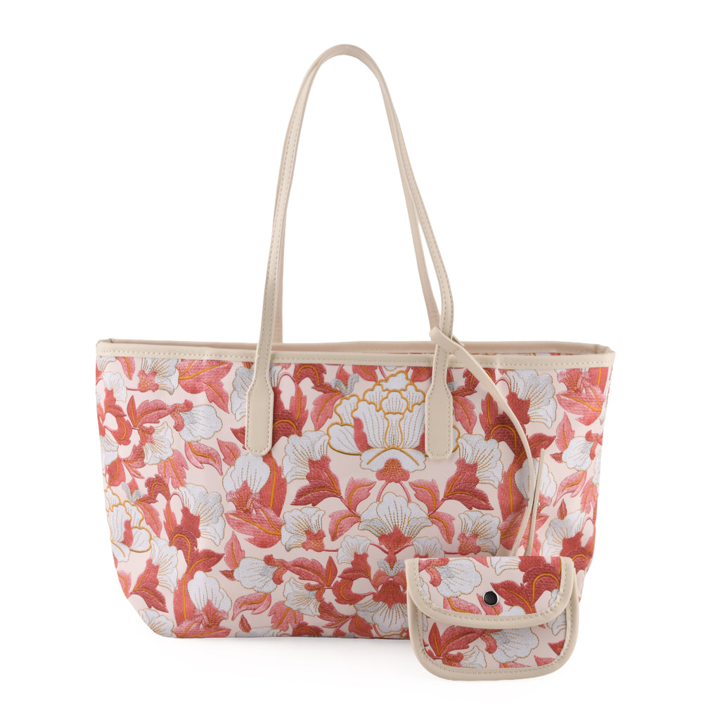 PU Patterned Tote Bag (Size 34x14x26 ) - Red_8625224