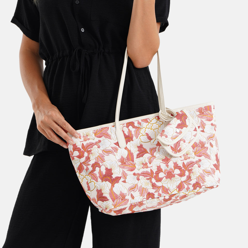 PU Patterned Tote Bag (Size 34x14x26 ) - Red_8625224_2