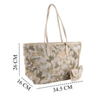 PU Patterned Tote Bag (Size 34x14x26 ) - Green_8625225_7