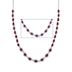 D'Joy Colour Change Garnet, Moissanite Cluster Necklace (Size - 18) in Rhodium OverlaySterling Silver, Silver Wt.12.19 Gms  17.880  Ct._8625377