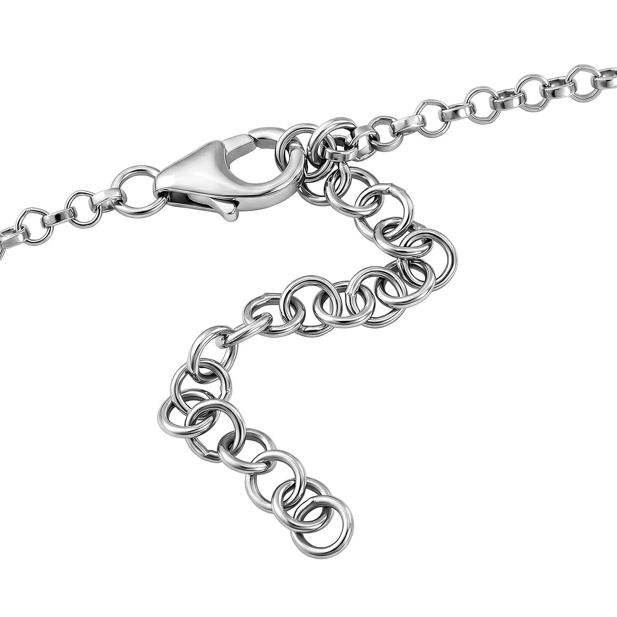 Certified and Appraised D'Joy Colour Change Garnet, Moissanite Cluster Necklace (Size - 18) in Rhodium Overlay Sterling Silver, Silver Wt.16 Gms 13.500 Ct. 8625378 3
