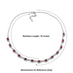 D'Joy Colour Change Garnet, Moissanite Cluster Necklace (Size - 18) in Rhodium OverlaySterling Silver, Silver Wt.16 Gms  13.500  Ct._8625378_4