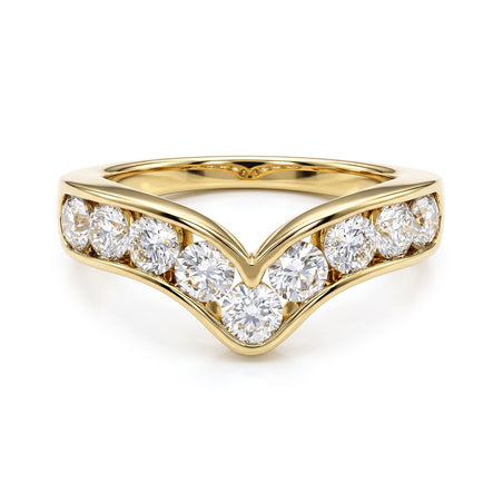 Luxuriant - SGL Certified Lab Grown Diamond (SI/G-H) Wishbone Ring in 18K Vermeil Yellow Gold Plated Sterling Silver 1.50 Ct. 8625729 1