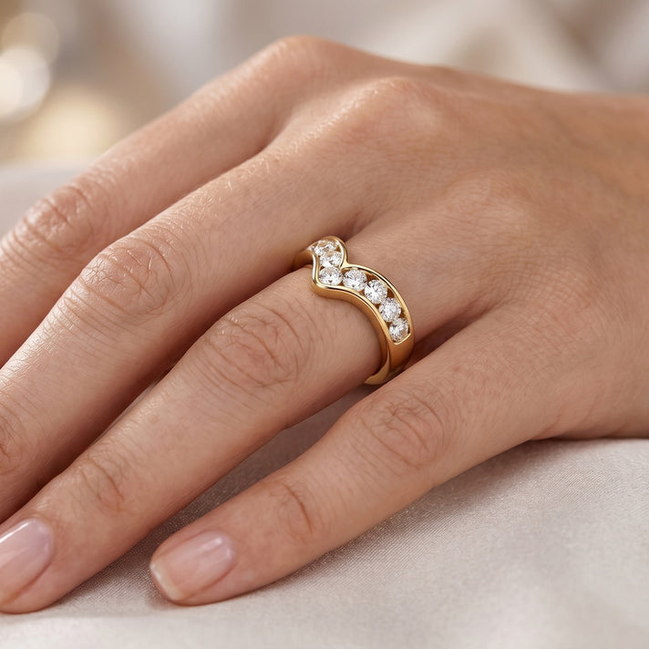Luxuriant - SGL Certified Lab Grown Diamond (SI-G-H) Wishbone Ring in 18K Vermeil Yellow Gold Plated Sterling Silver 1.50 Ct. 8625729 2