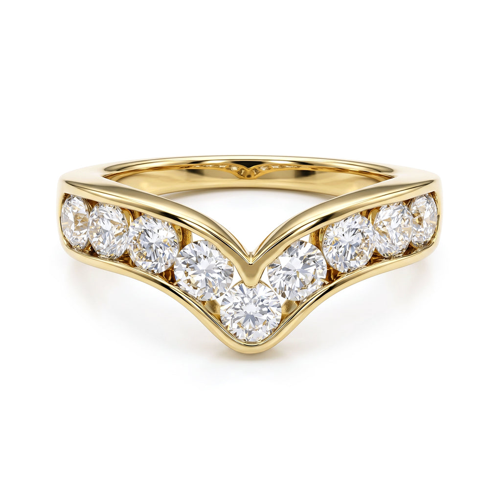 Luxuriant - SGL Certified Lab Grown Diamond (SI/G-H) Wishbone Ring in 18K Vermeil Yellow Gold Plated Sterling Silver 1.50 Ct._8625730