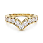 Luxuriant - SGL Certified Lab Grown Diamond (SI/G-H) Wishbone Ring in 18K Vermeil Yellow Gold Plated Sterling Silver 1.50 Ct._8625730
