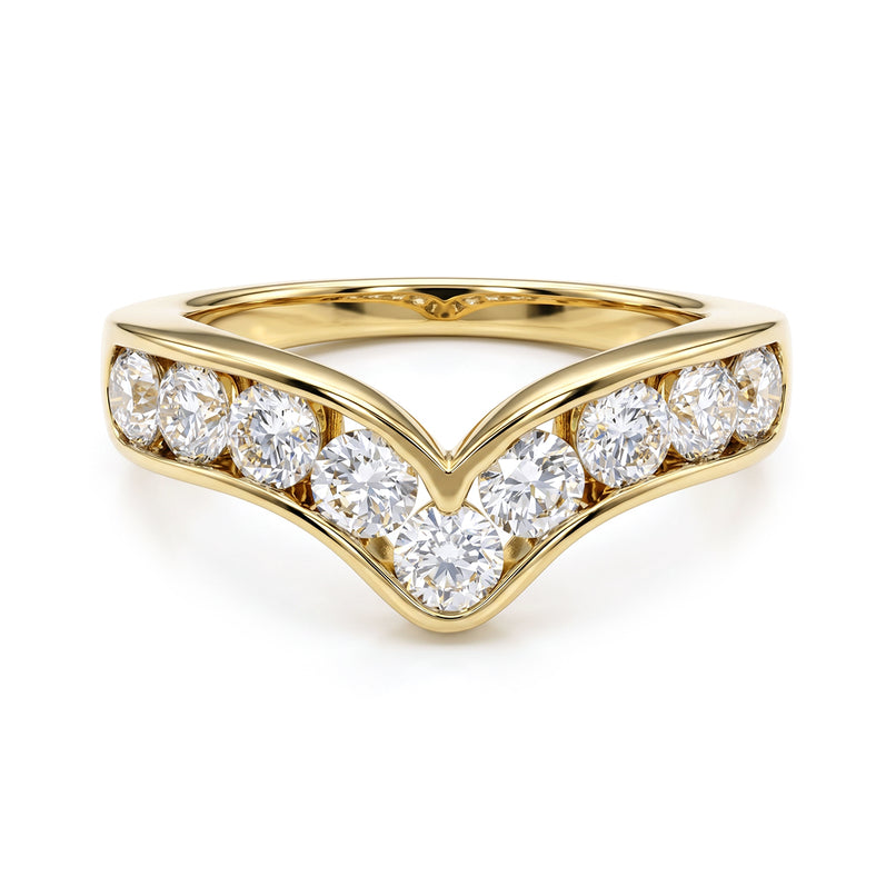 Luxuriant - SGL Certified Lab Grown Diamond (SI/G-H) Wishbone Ring in 18K Vermeil Yellow Gold Plated Sterling Silver 1.50 Ct._8625730