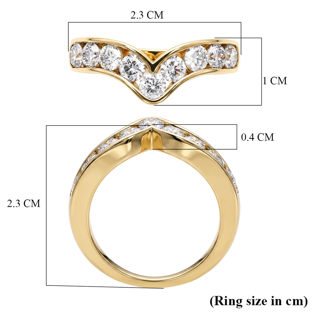 Luxuriant - SGL Certified Lab Grown Diamond (SI/G-H) Wishbone Ring in 18K Vermeil Yellow Gold Plated Sterling Silver 1.50 Ct._8625730_5