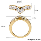 Luxuriant - SGL Certified Lab Grown Diamond (SI/G-H) Wishbone Ring in 18K Vermeil Yellow Gold Plated Sterling Silver 1.50 Ct._8625730_5