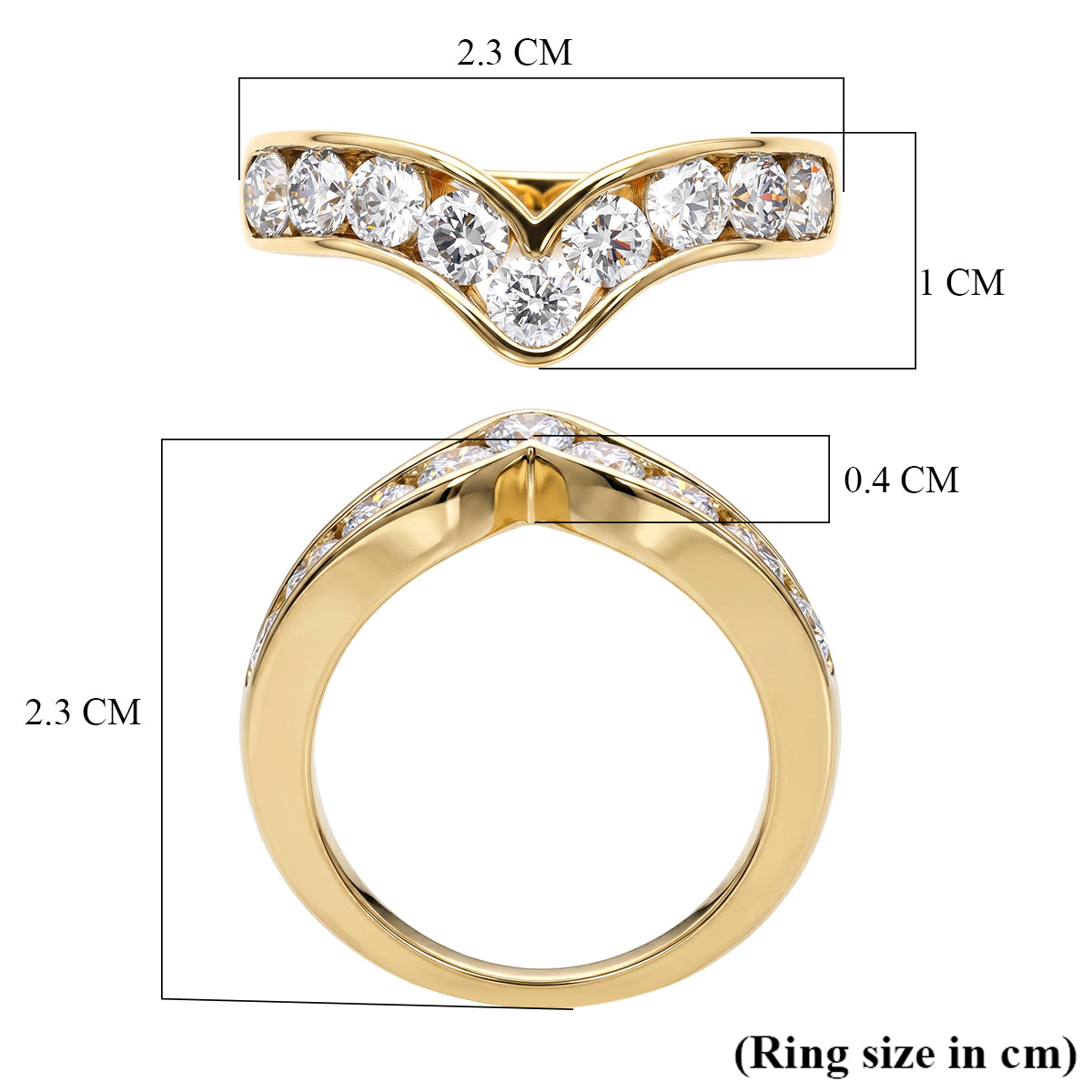 Luxuriant - SGL Certified Lab Grown Diamond (SI/G-H) Wishbone Ring in 18K Vermeil Yellow Gold Plated Sterling Silver 1.50 Ct. 8625730 6