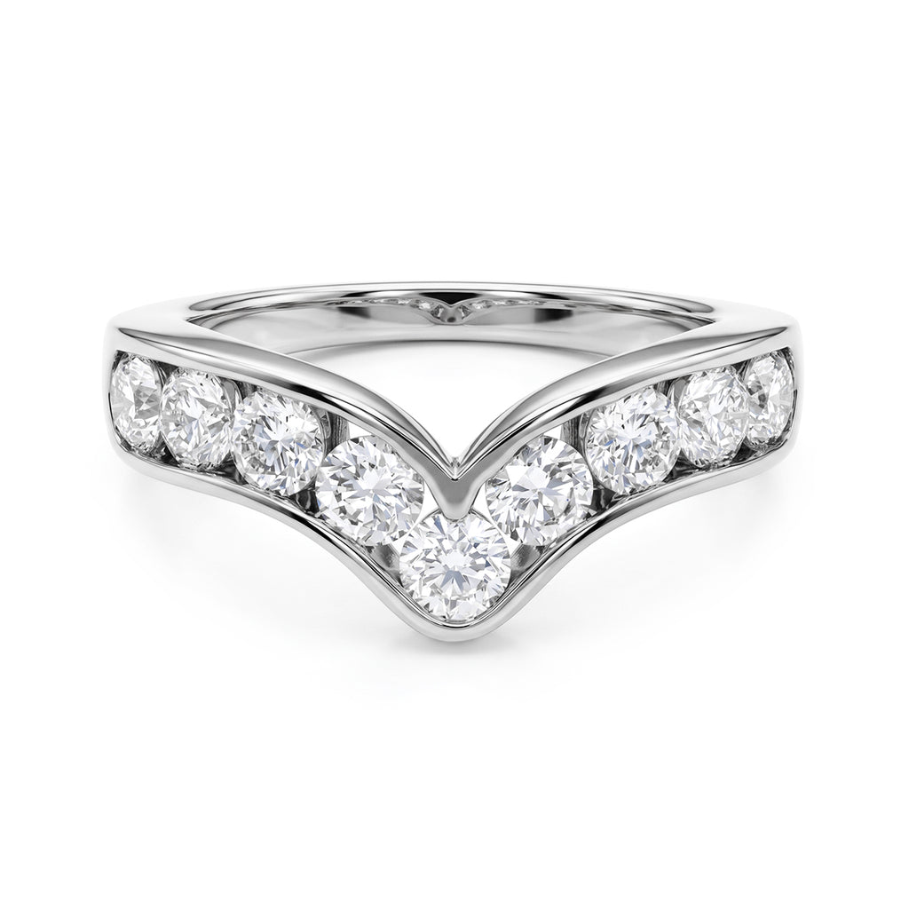 Luxuriant - SGL Certified Lab Grown Diamond (SI/G-H) Wishbone Ring in Rhodium Overlay Sterling Silver 1.50 Ct._8625738