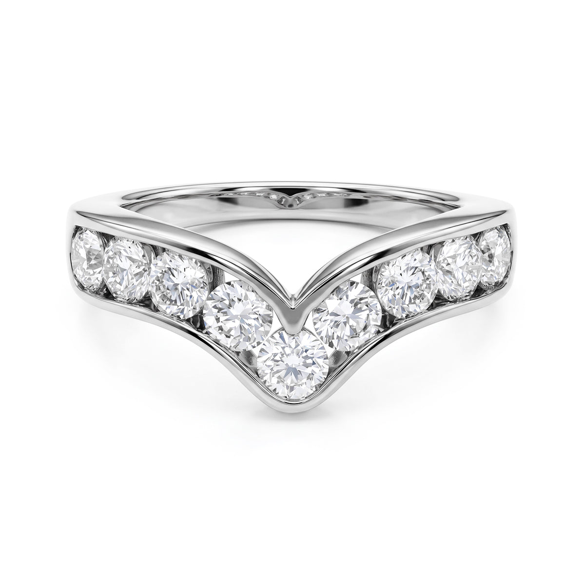 Luxuriant - SGL Certified Lab Grown Diamond (SI/G-H) Wishbone Ring in Rhodium Overlay Sterling Silver 1.50 Ct. 8625738 0