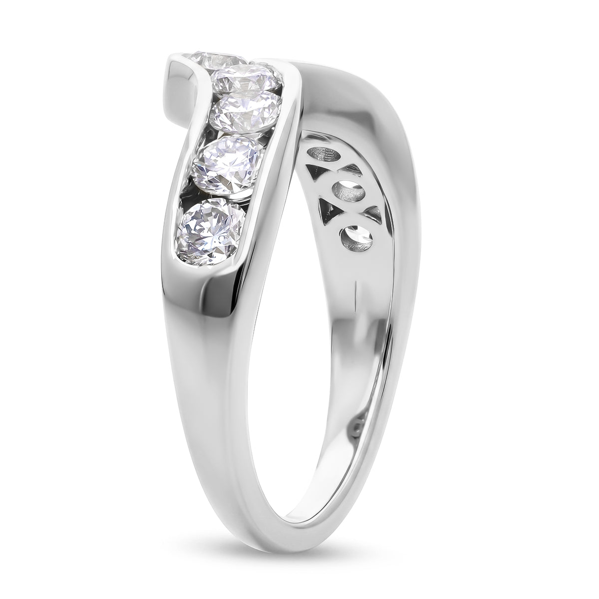 Luxuriant - SGL Certified Lab Grown Diamond (SI/G-H) Wishbone Ring in Rhodium Overlay Sterling Silver 1.50 Ct. 8625738 4