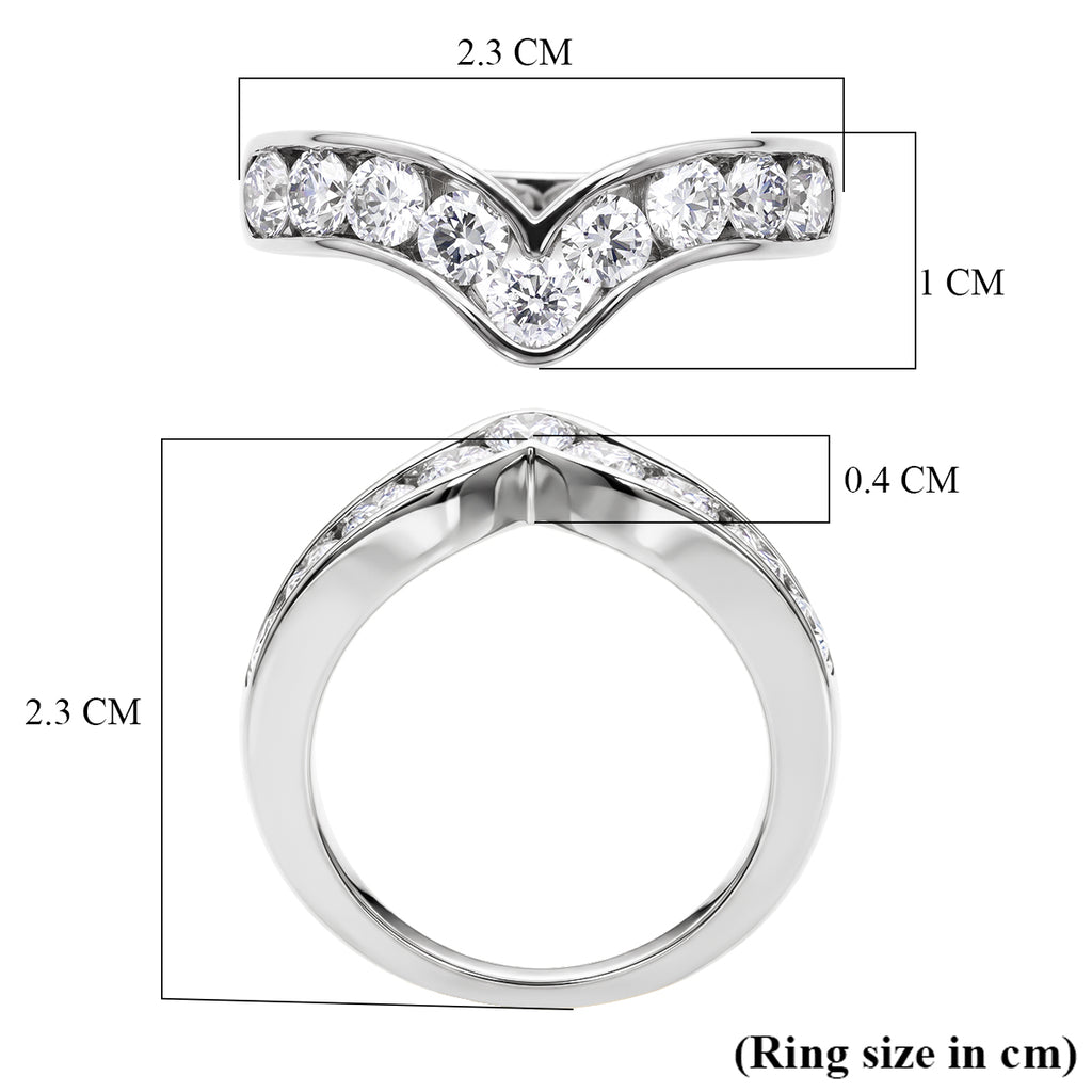 Luxuriant - SGL Certified Lab Grown Diamond (SI/G-H) Wishbone Ring in Rhodium Overlay Sterling Silver 1.50 Ct._8625738_5