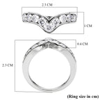 Luxuriant - SGL Certified Lab Grown Diamond (SI/G-H) Wishbone Ring in Rhodium Overlay Sterling Silver 1.50 Ct._8625738_5