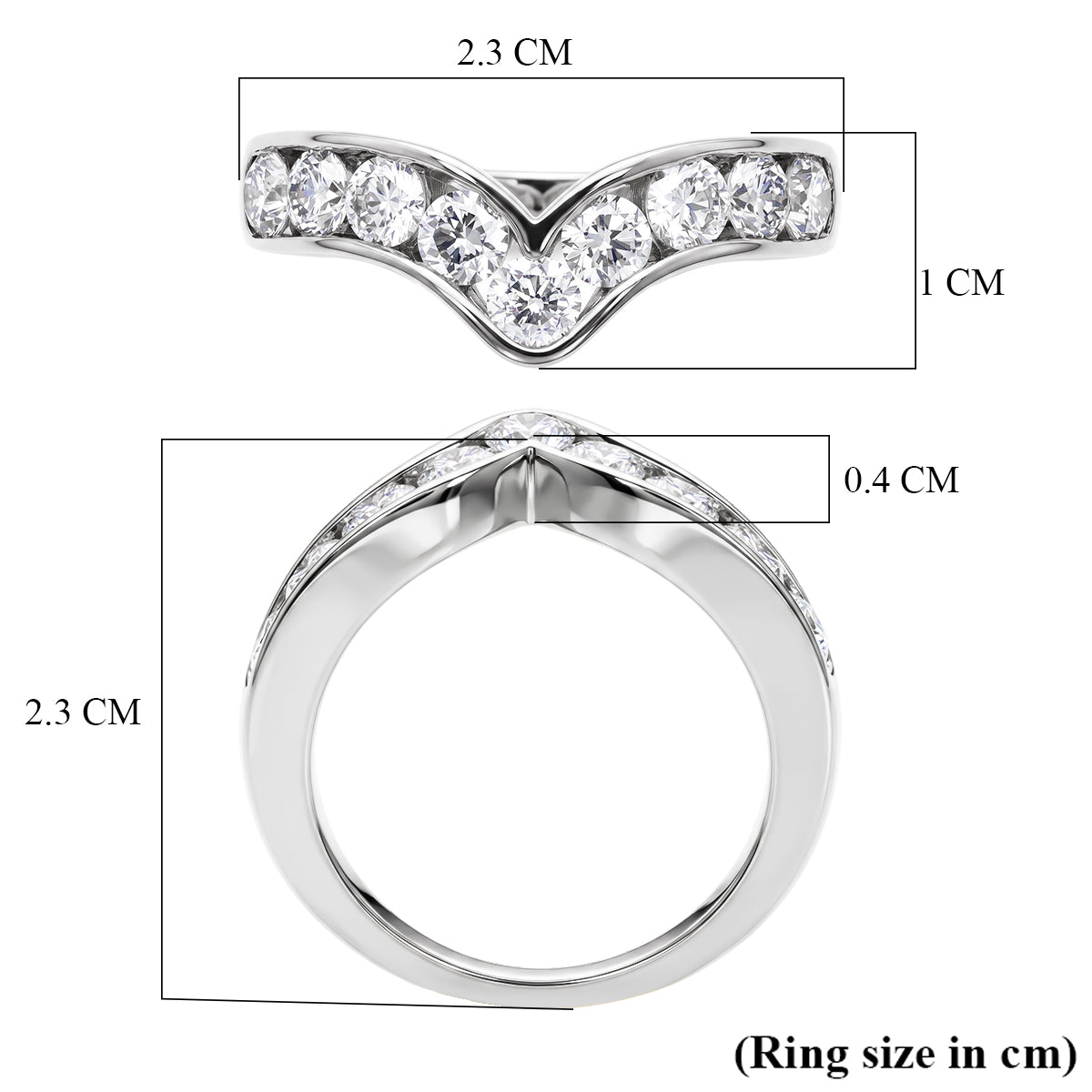 Luxuriant - SGL Certified Lab Grown Diamond (SI/G-H) Wishbone Ring in Rhodium Overlay Sterling Silver 1.50 Ct. 8625738 6
