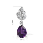 D'Joy - Natural Moroccan Amethyst & White Zircon Dangling Earring with Push Post in Platinum Overlay Sterling Silver 2.20 Ct._8625804_4