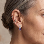 D'Joy - Natural Moroccan Amethyst & White Zircon Drop Earring with Push Post in Platinum Overlay Sterling Silver 1.70 Ct._8625807_2