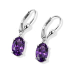 D'Joy - Moroccan Amethyst Solitaire Lever Back Earring in Platinum Overlay Sterling Silver 3.30 Ct._8625808
