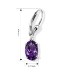 D'Joy - Moroccan Amethyst Solitaire Lever Back Earring in Platinum Overlay Sterling Silver 3.30 Ct._8625808_3