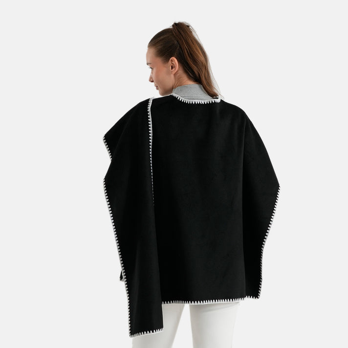 La Marey Womens Contour Luxe Knitted Poncho Cape (One Size, 8-20) - Black 8625990 2