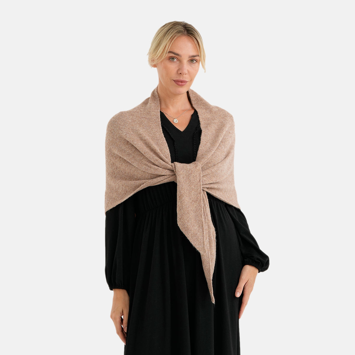 La Marey Patterned Shawl (Size - One Size) - Khaki 8626249 1