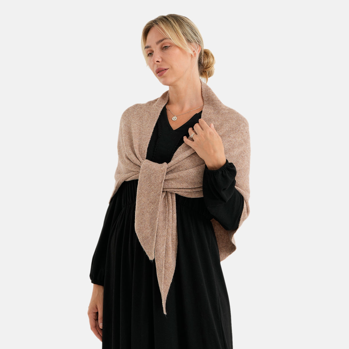 La Marey Patterned Shawl (Size - One Size) - Khaki 8626249 2