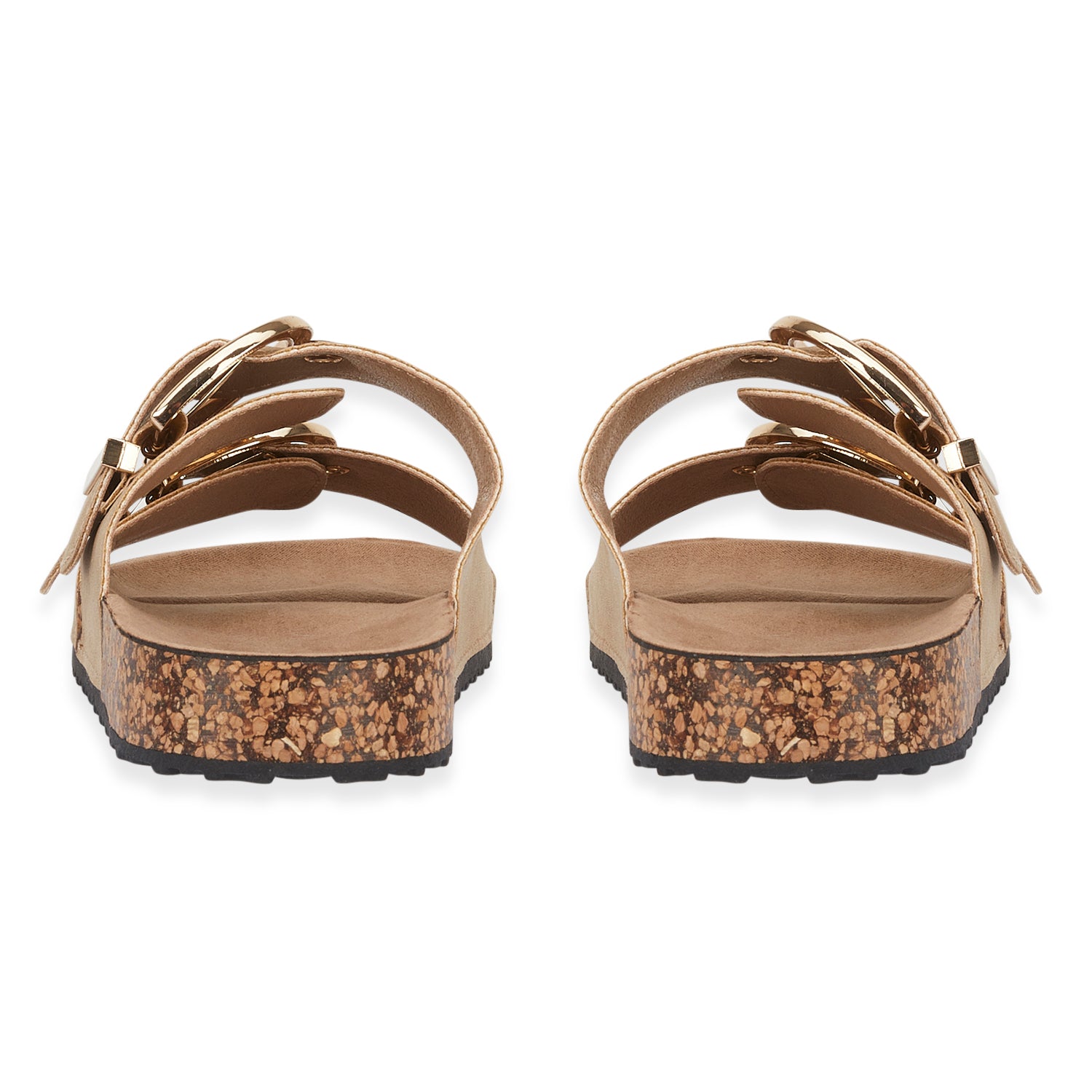 Natalia Ladies Dual Buckle Strap Cork Sandals with Textured Outsole (Size 4) - Sand V32515549 2