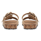 Natalia Ladies Dual Buckle Strap Cork Sandals with Textured Outsole (Size 8) - Sand