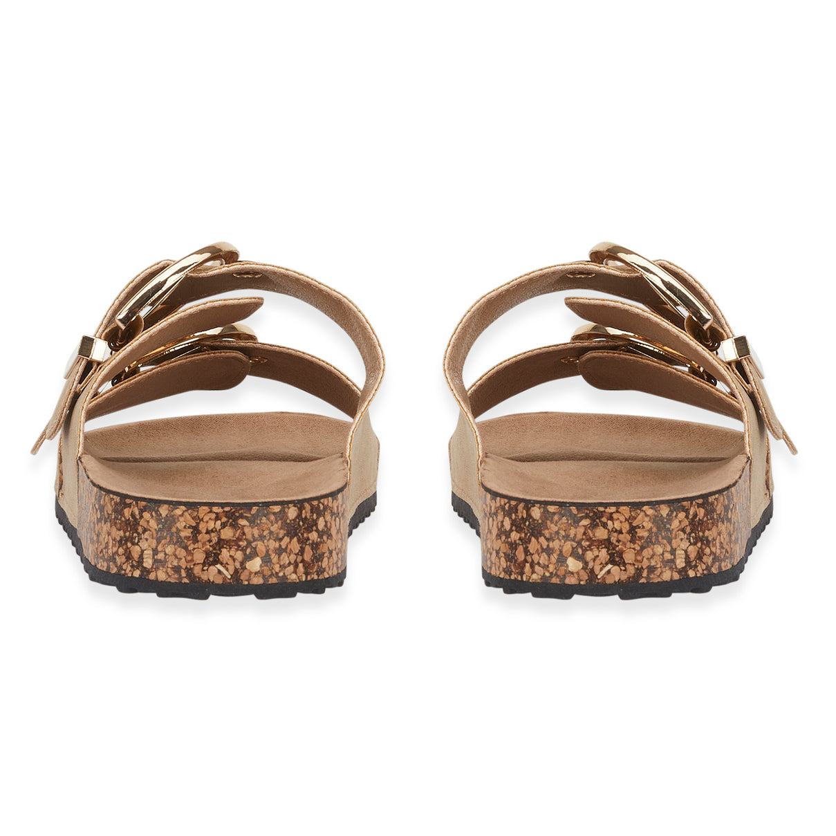 Natalia Ladies Dual Buckle Strap Cork Sandals with Textured Outsole (Size 7) - Sand V32516801 2