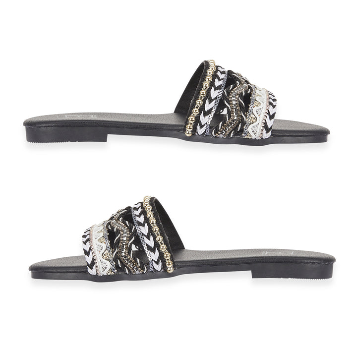 Gypsy Ladies Beaded Boho Band Open Casual Flat Sandals (Size 4) - Sand 8626363 2
