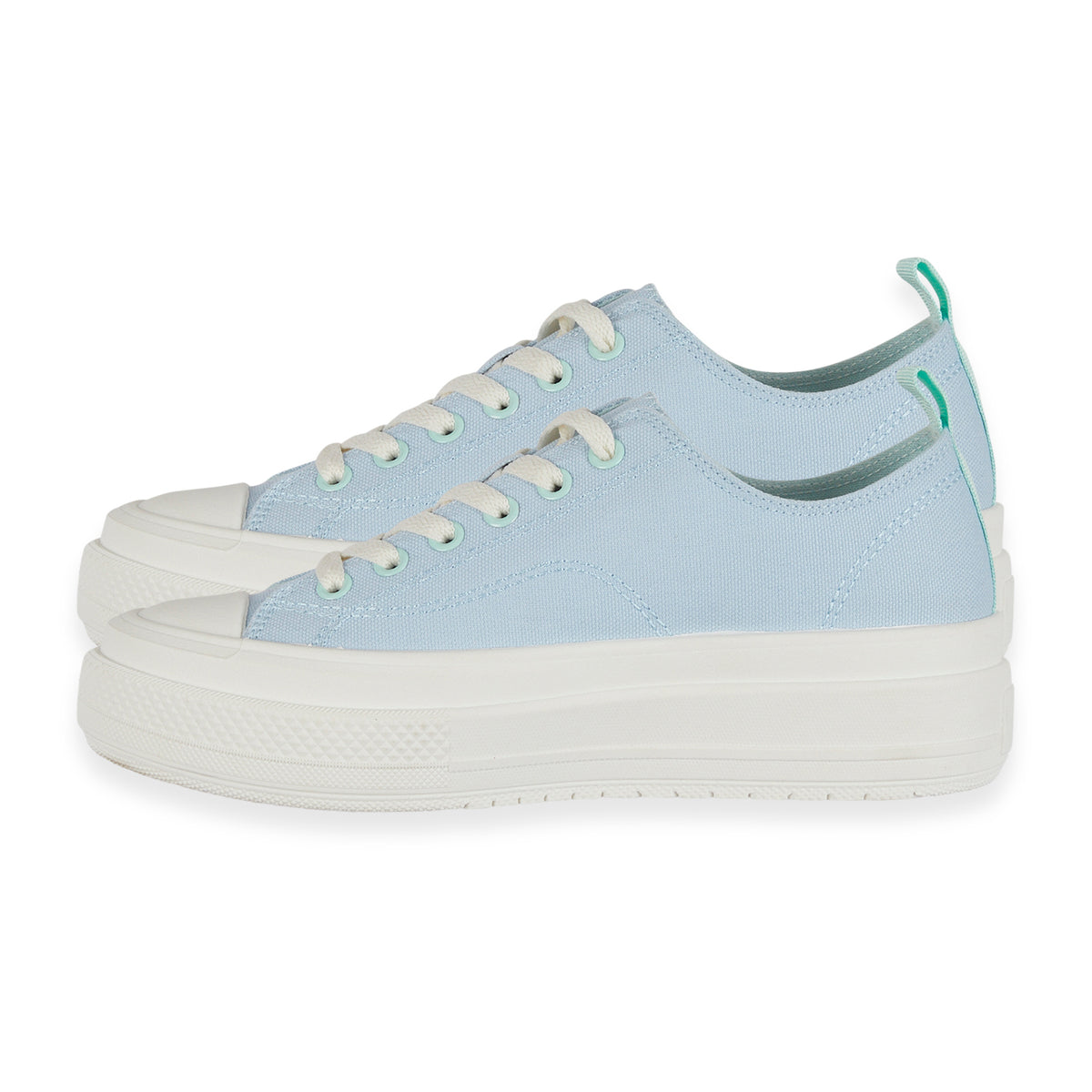Fleur Daisy Embroidered Low-Top Lace Up Platform Trainers (Size 8) - Light Blue &amp; Mint V32566885 1