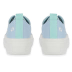 Fleur Daisy Embroidered Low-Top Lace Up Platform Trainers (Size 8) - Light Blue & Mint_8626517_2