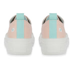 Fleur Daisy Embroidered Low-Top Lace Up Platform Trainers (Size 5) - Light Pink & Mint_8626524_2