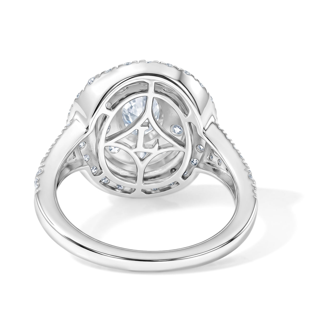 Red Carpet Collection - Luxuriant - Lab Grown Diamond (SI/G-H) Halo Ring in Rhodium Overlay Sterling Silver 2.00 Ct. 8626596 6