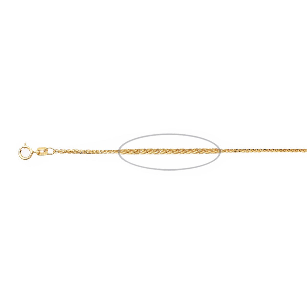 9K Yellow Gold Spiga Necklace (Size - 16) with Spring Ring Clasp V32567523 0