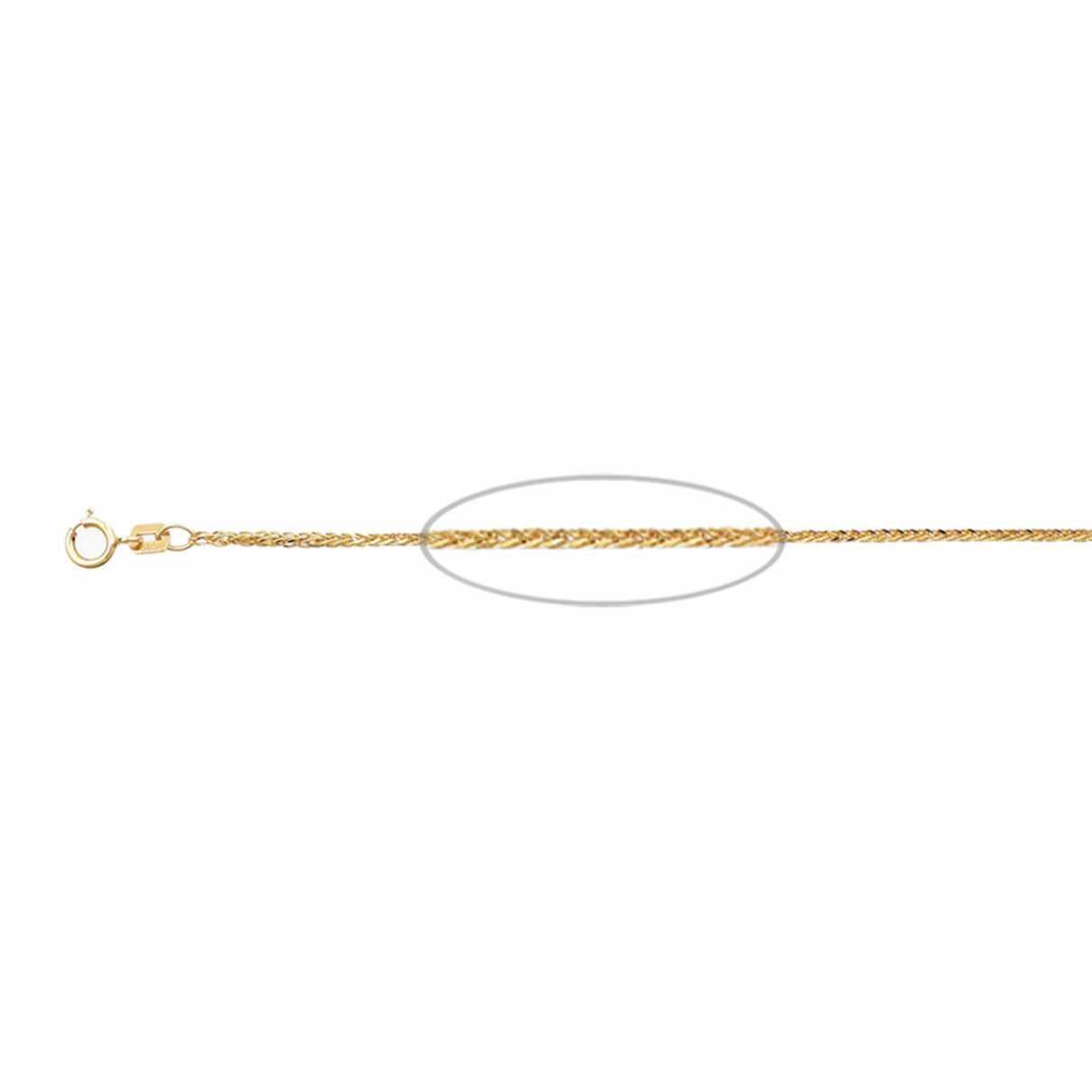 JCK Vegas Treasure - 9K Yellow Gold Spiga Necklace (Size - 18) with Spring Ring Clasp 8626601 0