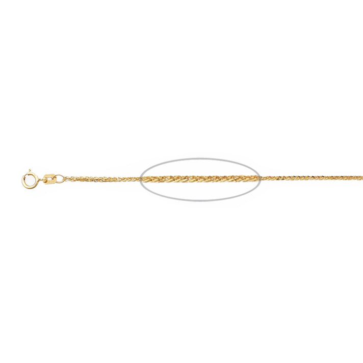 JCK Vegas Treasure - 9K Yellow Gold Spiga Necklace (Size - 18) with Spring Ring Clasp 8626601 1