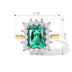 Lab Grown Columbian Emerald (2.0 Cts) & Lab Grown Diamond (SI/G-H) Ring in 18K Vermeil Yellow Gold Plated Sterling Silver 2.75 Ct._8626678_5
