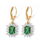 Luxuriant - Lab Grown Columbian Emerald & Lab Grown Diamond (SI/G-H) Earring with Lever Back in 18K Vermeil Yellow Gold Plated Sterling Silver 3.50 Ct._8626743