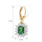 Luxuriant - Lab Grown Columbian Emerald & Lab Grown Diamond (SI/G-H) Earring with Lever Back in 18K Vermeil Yellow Gold Plated Sterling Silver 3.50 Ct._8626743_4