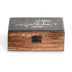 Livmore Set of 2 Handcrafted Nested Wooden Boxes with Oxidized Lotus Work - Brown_8626754_4