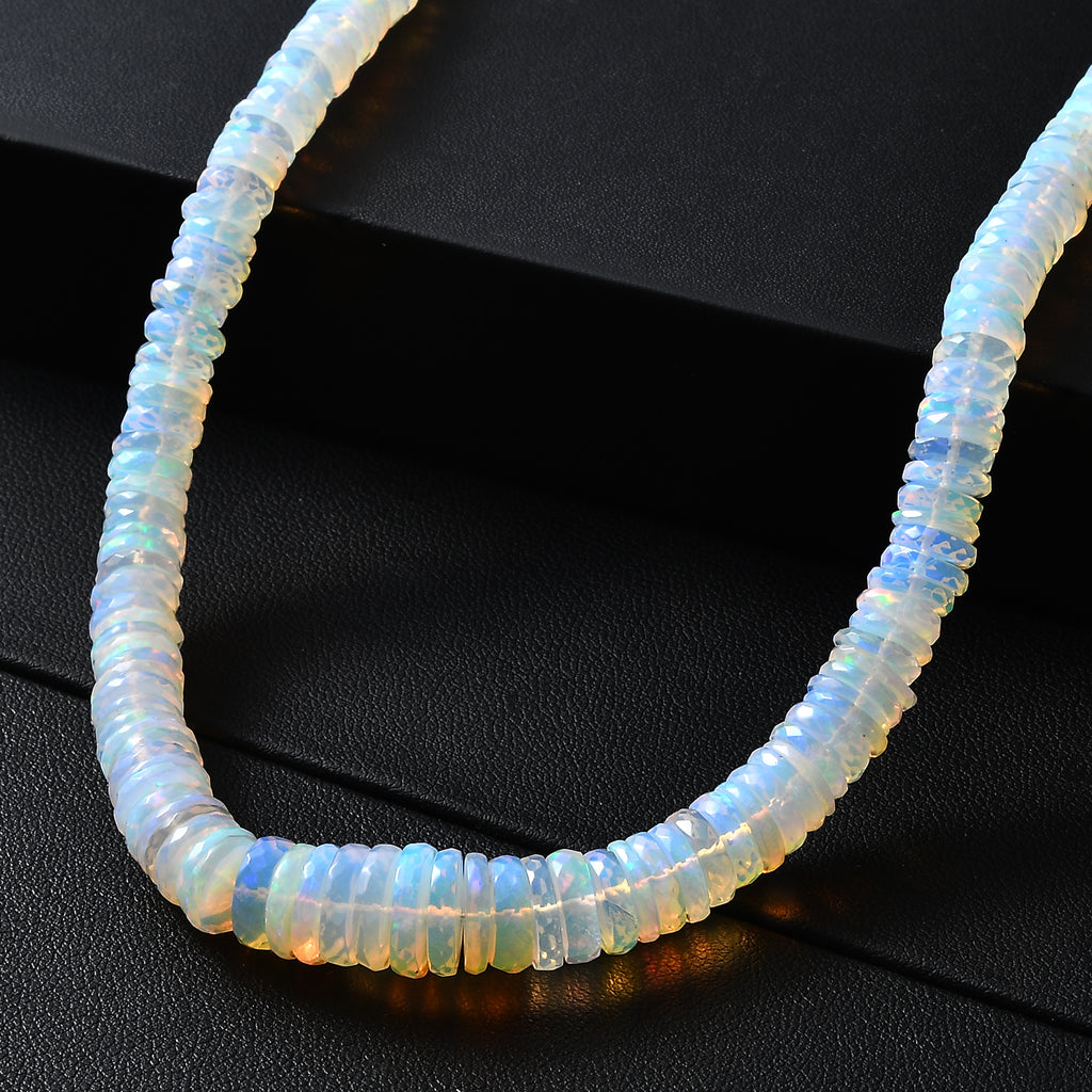 TUCSON CLOSEOUT OFFER - Ethiopian Opal Necklace (Size - 18+2 Ext) in Rhodium Overlay Sterling Silver 112.50 Ct._8626794_2