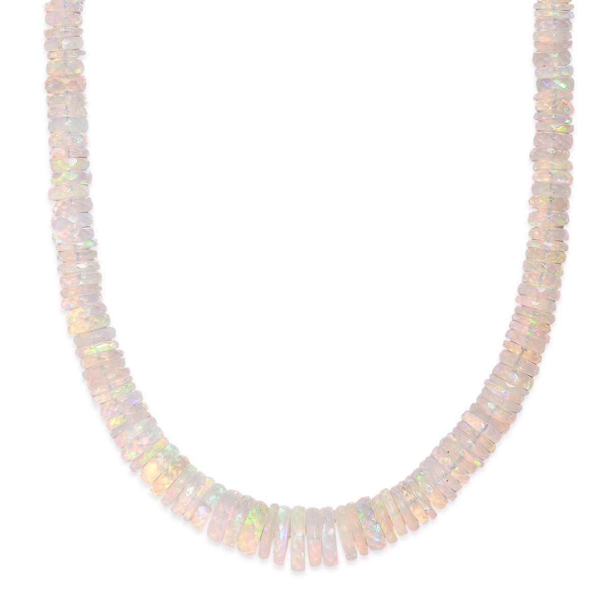 TUCSON CLOSEOUT OFFER - Ethiopian Opal Necklace (Size - 18+2 Ext) in Rhodium Overlay Sterling Silver 112.50 Ct. V32516323 4