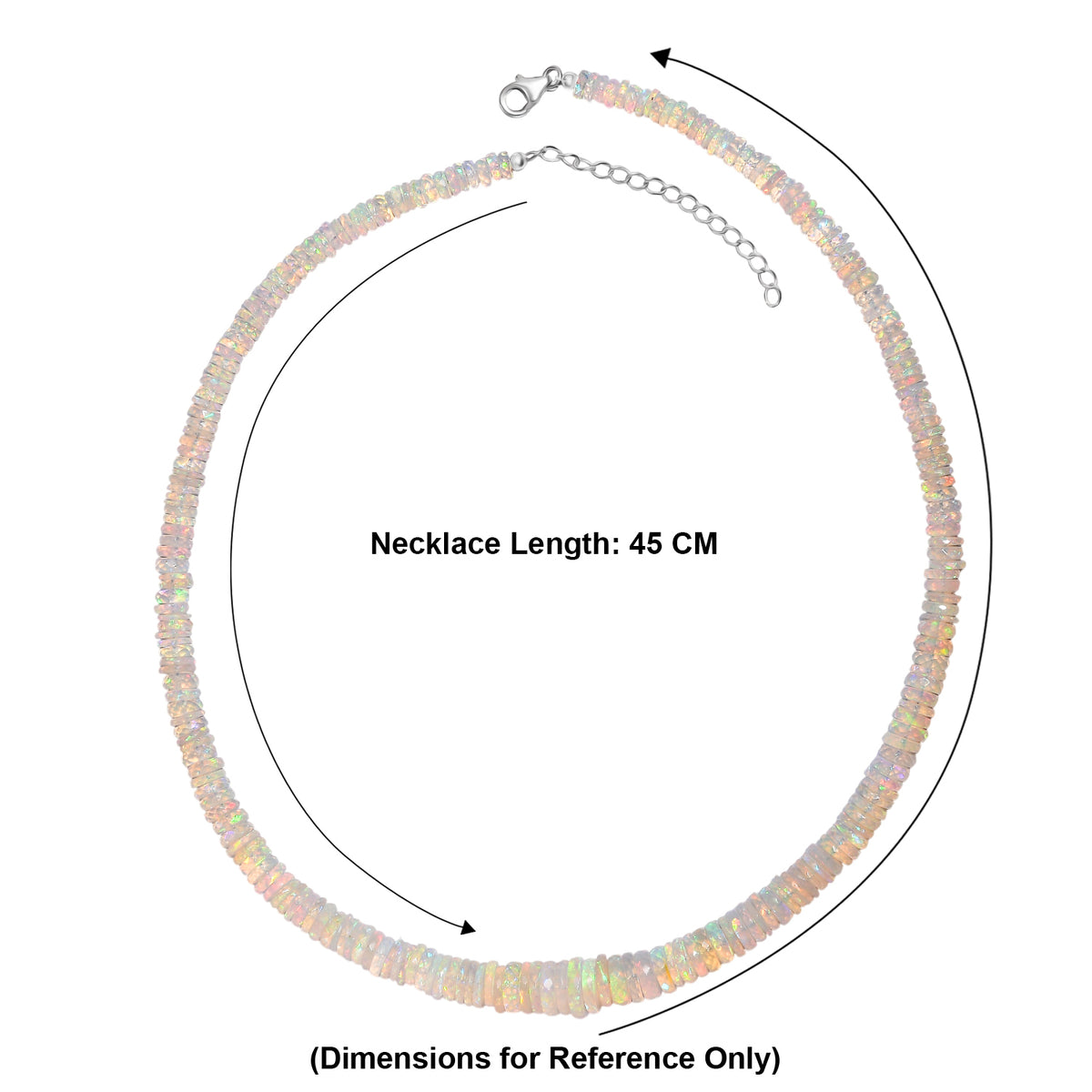 TUCSON CLOSEOUT OFFER - Ethiopian Opal Necklace (Size - 18+2 Ext) in Rhodium Overlay Sterling Silver 112.50 Ct. V32516323 6