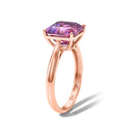 The Royal Asscher Collection -9K Rose Gold Pink Moissanite Solitaire Ring 4.10 Ct._8626858_3