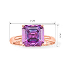 The Royal Asscher Collection -9K Rose Gold Pink Moissanite Solitaire Ring 4.10 Ct._8626858_5