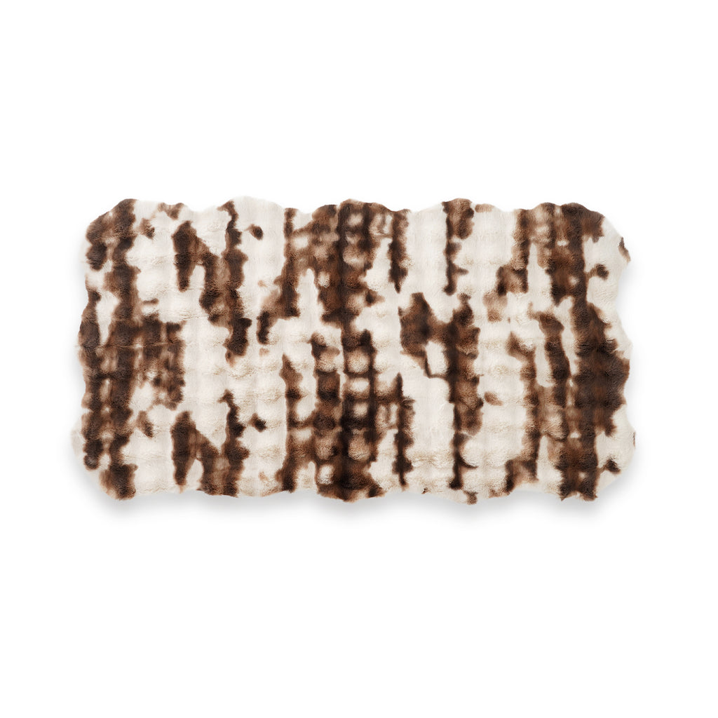 LIVMORE Soft Bubble Tie-Dye Faux Fur Rug with Foam Base (100 x 180cm) - Beige_8626884_1